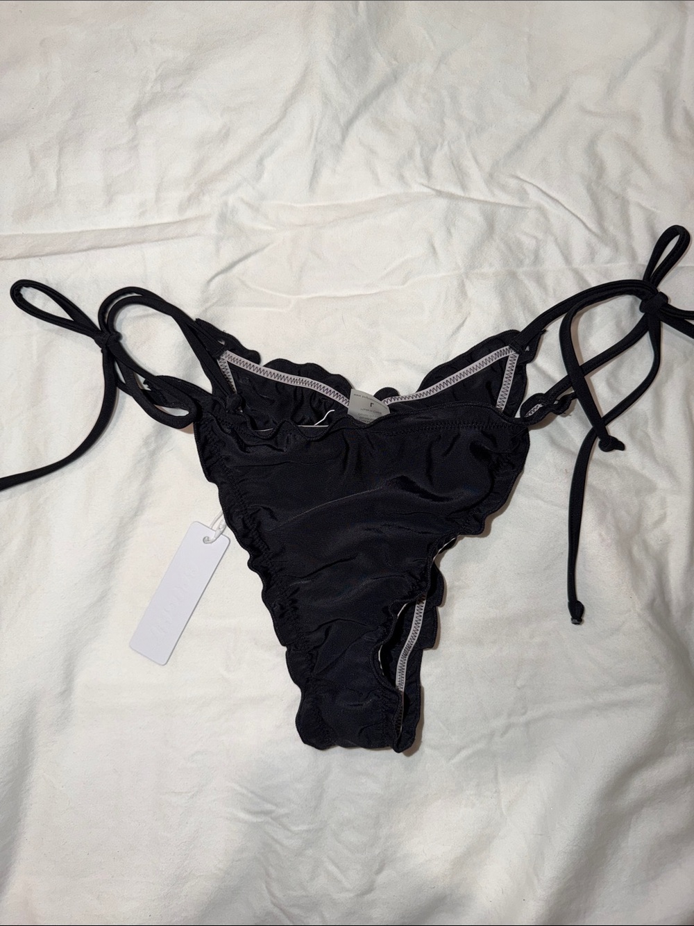 Women's Black Tie-Side cheeky Bikini Bottom - Sleek Swimwear